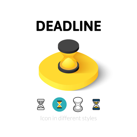 Deadline icon, vector symbol in flat, outline and isometric styleのイラスト素材