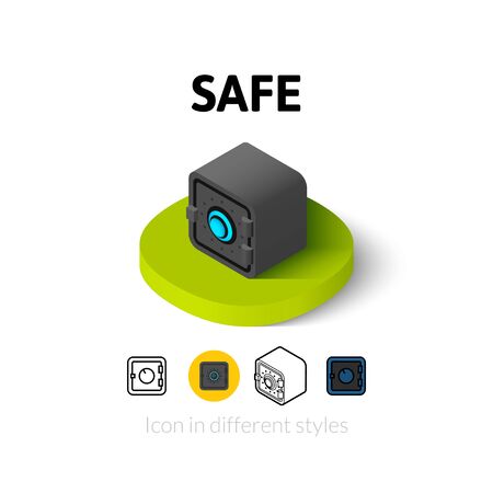 Safe icon, vector symbol in flat, outline and isometric styleのイラスト素材
