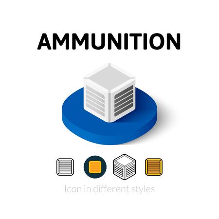 Ammunition icon, vector symbol in flat, outline and isometric styleのイラスト素材
