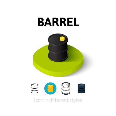 Barrel icon, vector symbol in flat, outline and isometric styleのイラスト素材