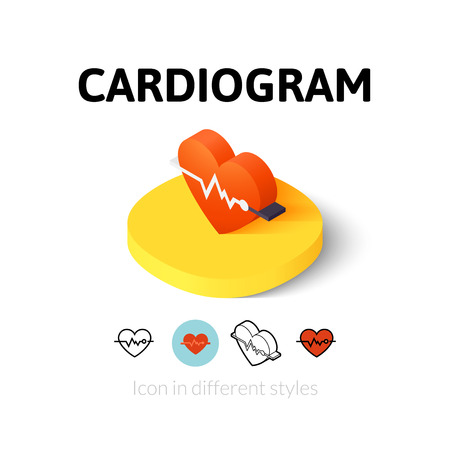 Cardiogram icon, vector symbol in flat, outline and isometric styleのイラスト素材