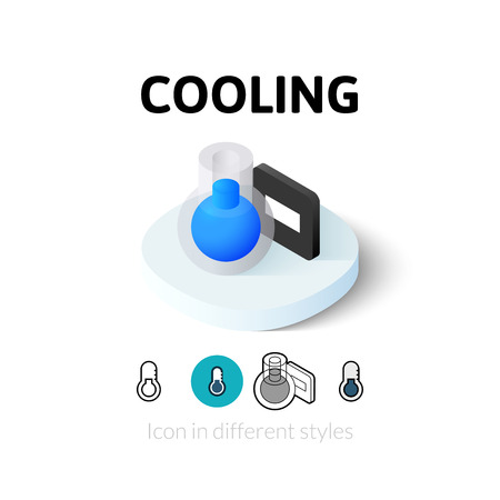 Cooling icon, vector symbol in flat, outline and isometric styleのイラスト素材