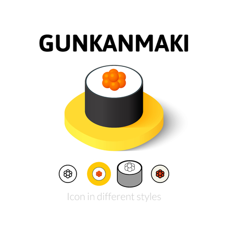 Gunkanmaki icon, vector symbol in flat, outline and isometric styleのイラスト素材