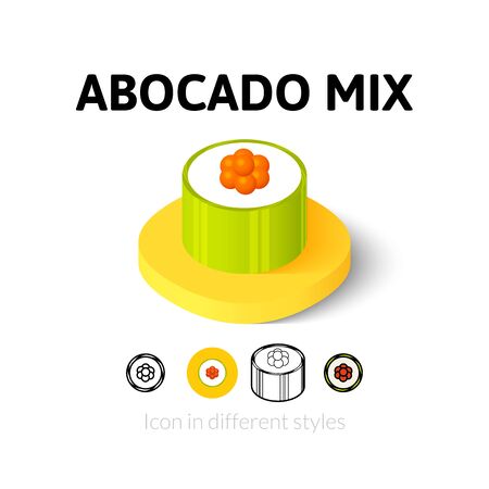 Abocado mix icon, vector symbol in flat, outline and isometric styleのイラスト素材