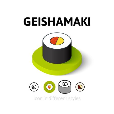 Geishamaki icon, vector symbol in flat, outline and isometric styleのイラスト素材