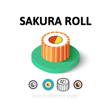 Sakura roll icon, vector symbol in flat, outline and isometric styleのイラスト素材