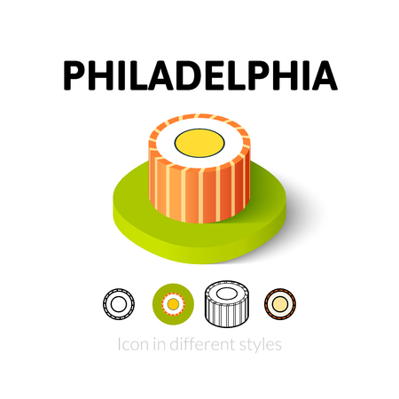 Philadelphia icon, vector symbol in flat, outline and isometric styleのイラスト素材