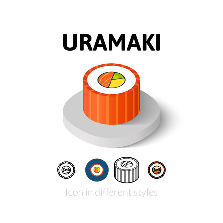 Uramaki icon, vector symbol in flat, outline and isometric styleのイラスト素材