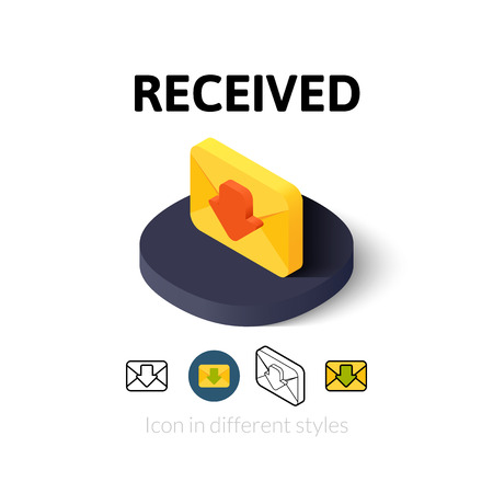 Recived icon, vector symbol in flat, outline and isometric styleのイラスト素材
