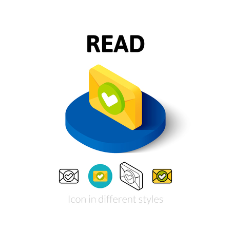 Read icon, vector symbol in flat, outline and isometric styleのイラスト素材