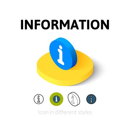 Information icon, vector symbol in flat, outline and isometric styleのイラスト素材