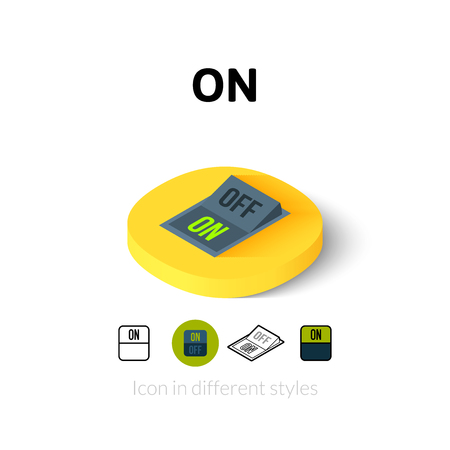 On icon, vector symbol in flat, outline and isometric styleのイラスト素材