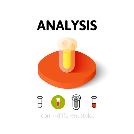 Analysis icon, vector symbol in flat, outline and isometric styleのイラスト素材