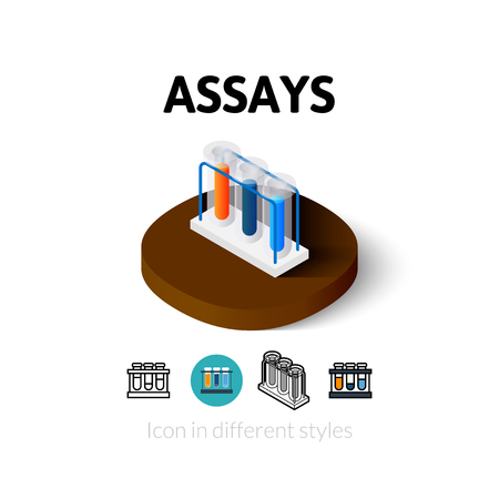 Assays icon, vector symbol in flat, outline and isometric styleのイラスト素材