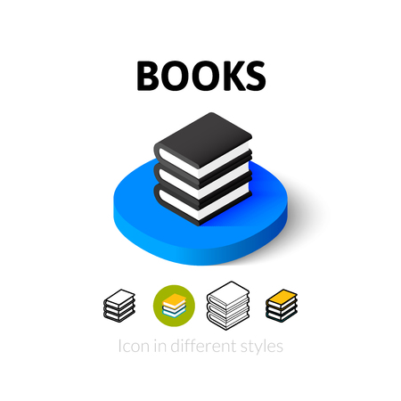 Books icon, vector symbol in flat, outline and isometric styleのイラスト素材