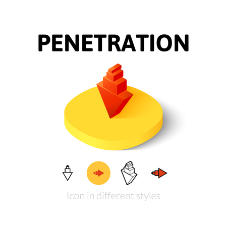 Penetration icon, vector symbol in flat, outline and isometric styleのイラスト素材