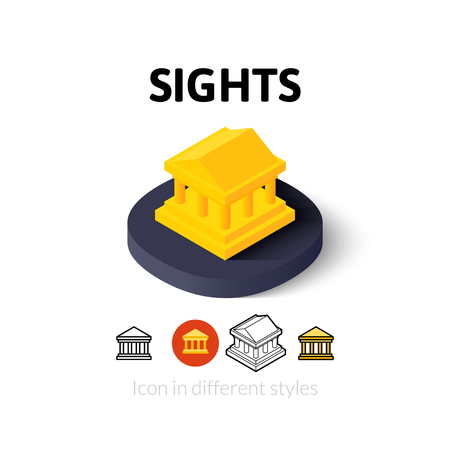 Sights icon, vector symbol in flat, outline and isometric styleのイラスト素材