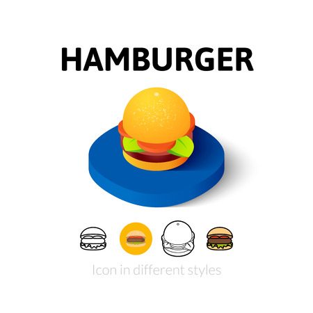Hamburger icon, vector symbol in flat, outline and isometric styleのイラスト素材