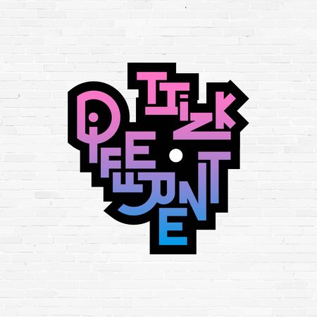 Think different phrase, graffiti  sign, concept icon vector symbolのイラスト素材