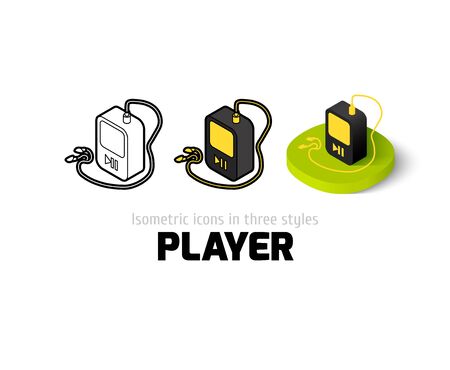 Player icon, vector symbol in flat, outline and isometric styleのイラスト素材