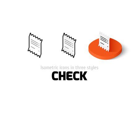 Check icon, vector symbol in flat, outline and isometric styleのイラスト素材