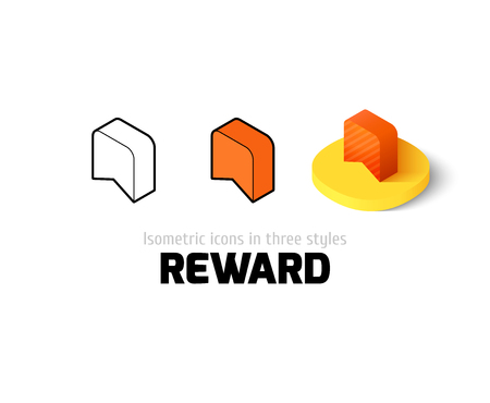 Reward icon, vector symbol in flat, outline and isometric styleのイラスト素材