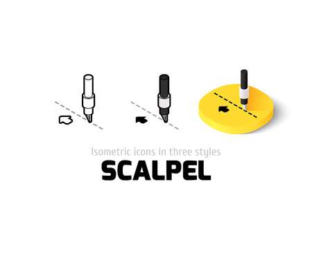 Scalpel icon, vector symbol in flat, outline and isometric styleのイラスト素材
