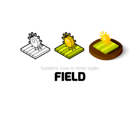 Field icon, vector symbol in flat, outline and isometric styleのイラスト素材