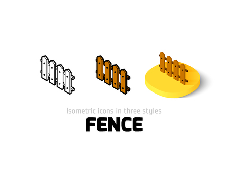 Fence icon, vector symbol in flat, outline and isometric styleのイラスト素材
