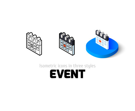 Event icon, vector symbol in flat, outline and isometric styleのイラスト素材