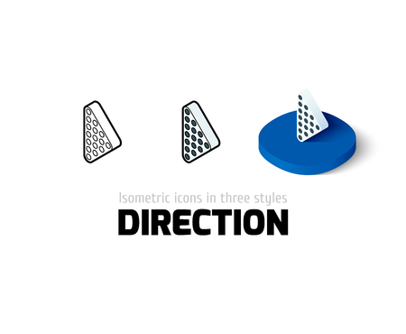 Direction icon, vector symbol in flat, outline and isometric styleのイラスト素材