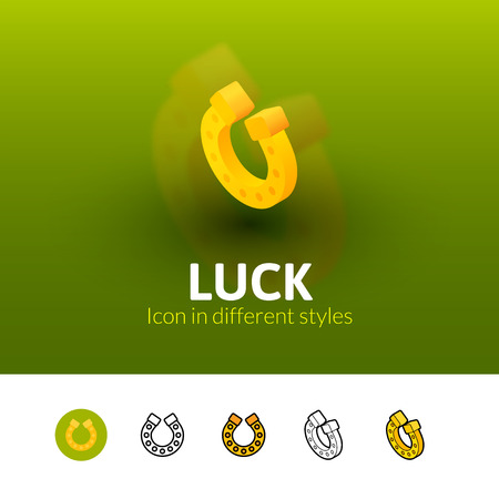 Luck color icon, vector symbol in flat, outline and isometric style isolated on blur backgroundのイラスト素材