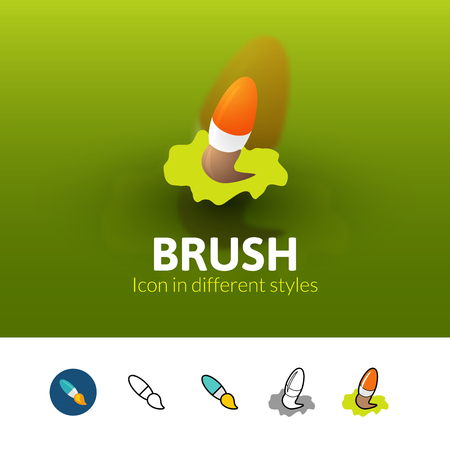Brush color icon, vector symbol in flat, outline and isometric style isolated on blur backgroundのイラスト素材