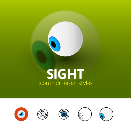Sight color icon, vector symbol in flat, outline and isometric style isolated on blur backgroundのイラスト素材