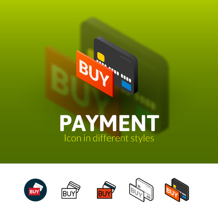 Payment color icon, vector symbol in flat, outline and isometric style isolated on blur backgroundのイラスト素材