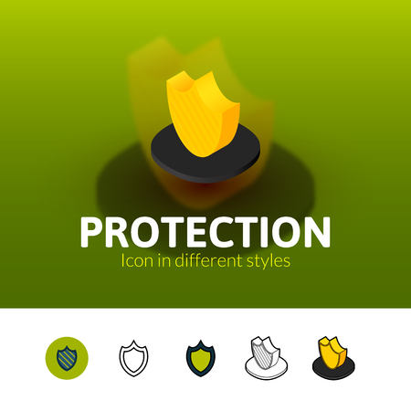 Protection color icon, vector symbol in flat, outline and isometric style isolated on blur backgroundのイラスト素材