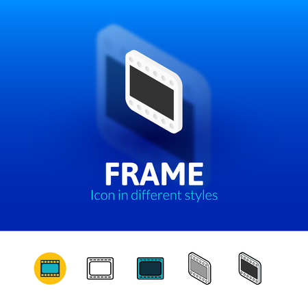 Frame color icon, vector symbol in flat, outline and isometric style isolated on blur backgroundのイラスト素材