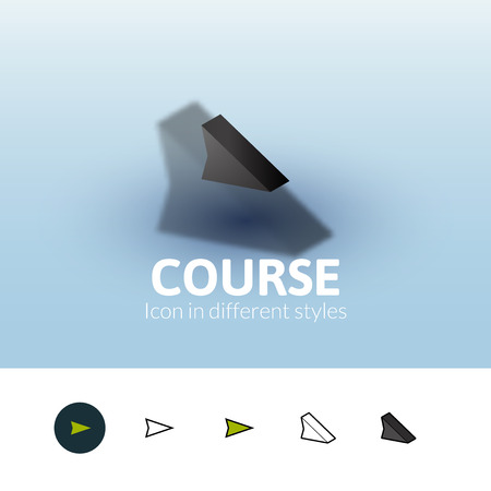 Course color icon, vector symbol in flat, outline and isometric style isolated on blur backgroundのイラスト素材