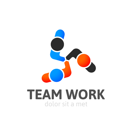 Handshake abstract logo vector design templateのイラスト素材