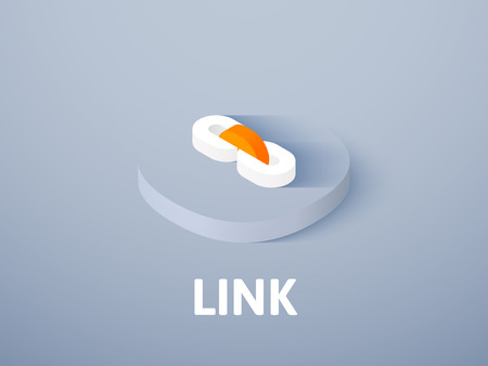 Link isometric icon isolated on color backgroundのイラスト素材