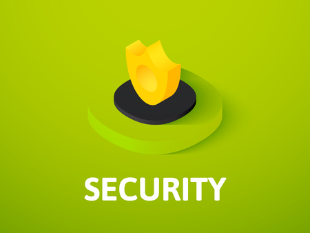 Security isometric icon, isolated on color backgroundのイラスト素材