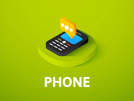 Phone isometric icon, isolated on color backgroundのイラスト素材