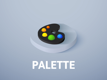 Palette icon, vector symbol in flat isometric style isolated on color backgroundのイラスト素材