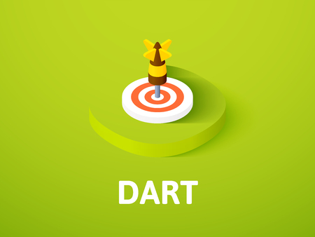 Dart icon, vector symbol in flat isometric style isolated on color backgroundのイラスト素材