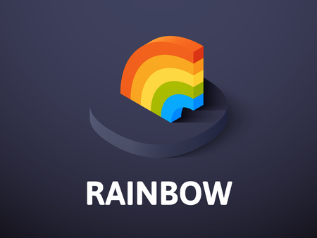 Rainbow isometric icon, isolated on colored backgroundのイラスト素材