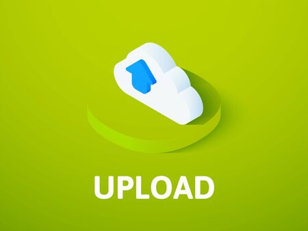 Upload isometric icon, isolated on color backgroundのイラスト素材