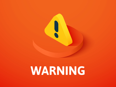 Warning isometric icon, isolated on color backgroundのイラスト素材
