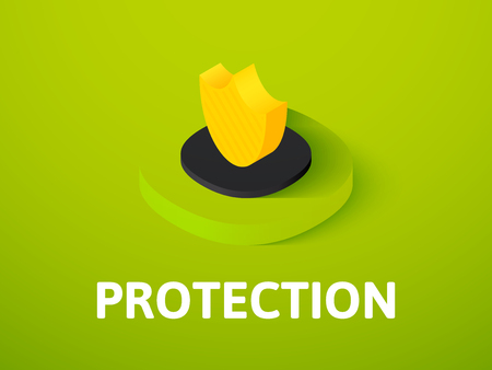 Protection isometric icon, isolated on color backgroundのイラスト素材