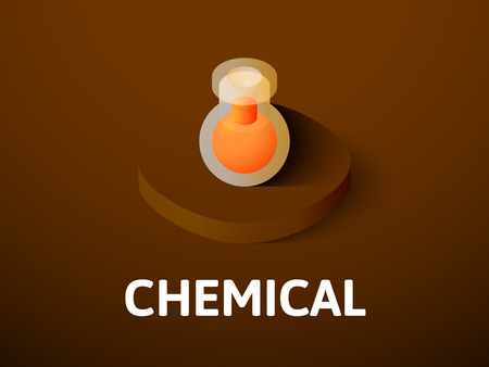 Chemical icon, vector symbol in flat isometric style isolated on color backgroundのイラスト素材