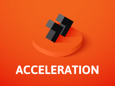 Acceleration isometric icon, isolated on color backgroundのイラスト素材